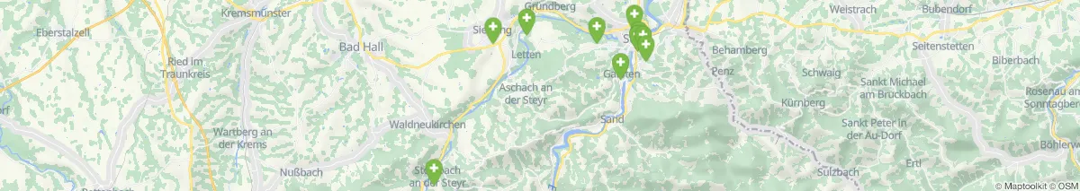 Kartenansicht für Apotheken-Notdienste in der Nähe von Aschach an der Steyr (Gemeinde, Oberösterreich) (181)